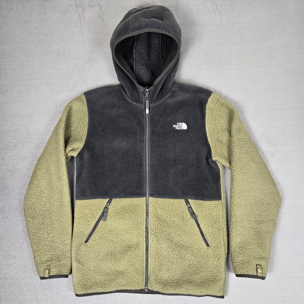 The North Face Jacket Boys Teens XL 18-20 Forrest Full Zip Hooded Fleece Green